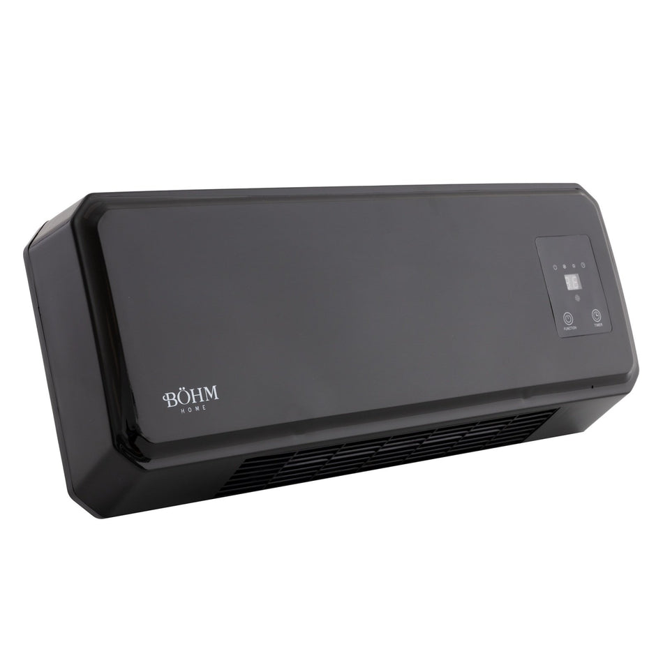 Aeroterma de perete BÖHM BH2000BL, 1000–2000 W, cu display digital, telecomanda si timer 12h, pentru 20–25 m²
