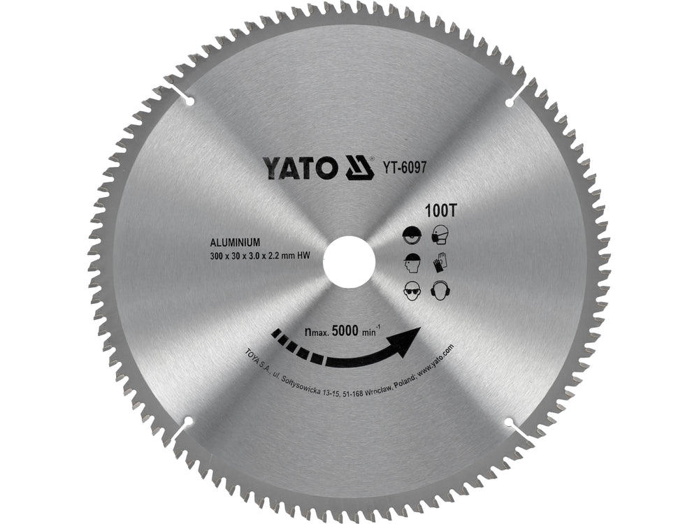 Disc fierastrau circular pentru aluminiu 300 mm, 100T, prindere 30 mm Yato YT-6097 - imagine produs 1
