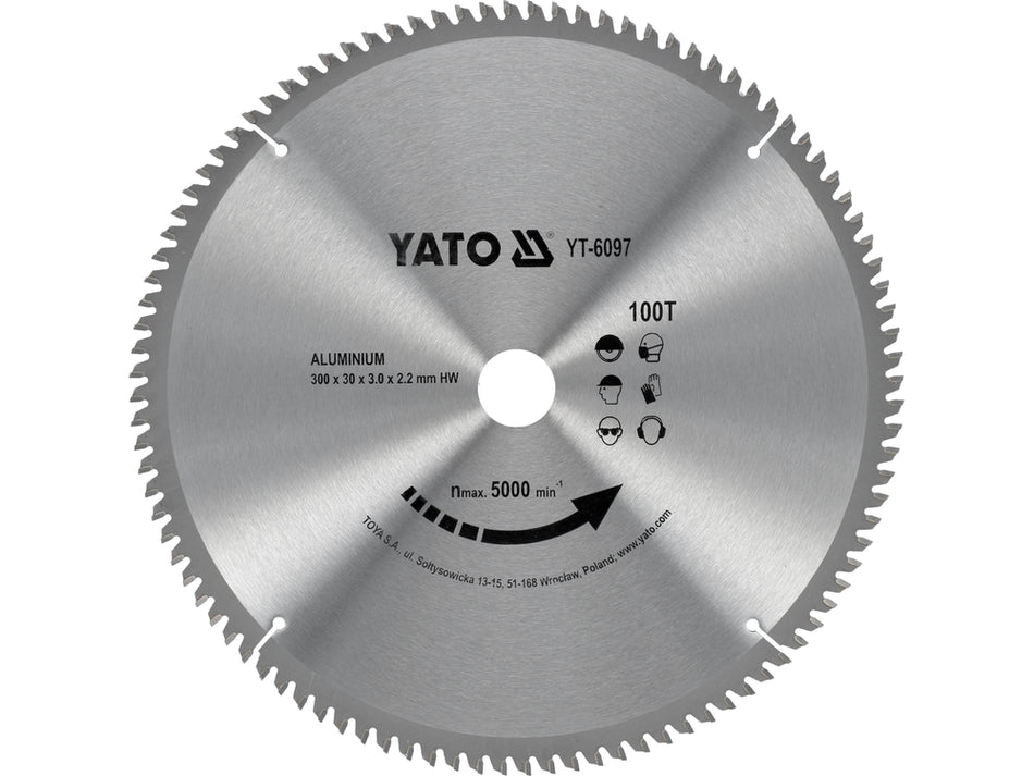 Disc fierastrau circular pentru aluminiu 300 mm, 100T, prindere 30 mm