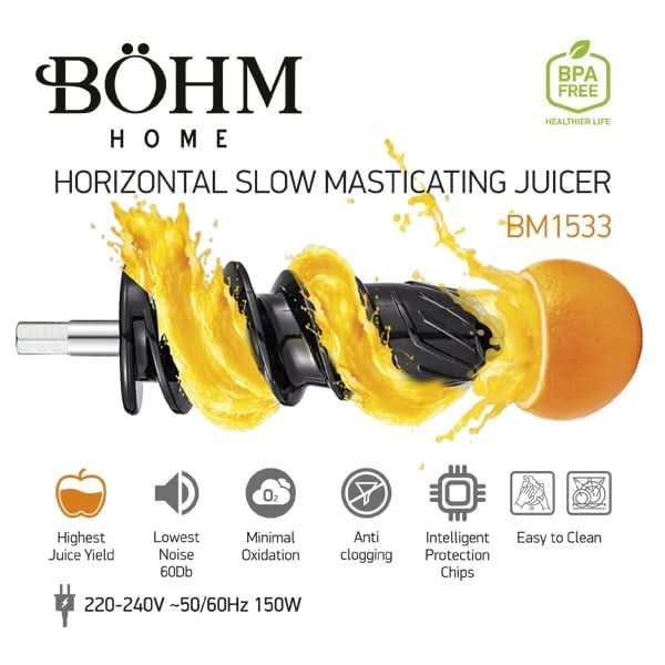 Storcator cu Presare la Rece BÖHM BM1533, 150W, Material Fara BPA