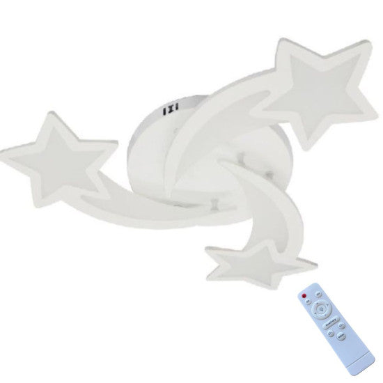 Lustra LED Dimabila Stea, 62W, 3 Brate, 3 Culori + IR