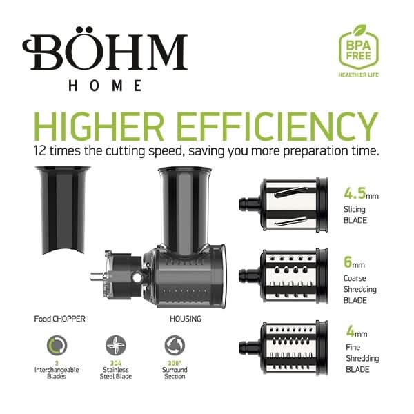 Storcator cu Presare la Rece si Razatoare Multifunctionala BÖHM BM1533SM, 150W, fara BPA