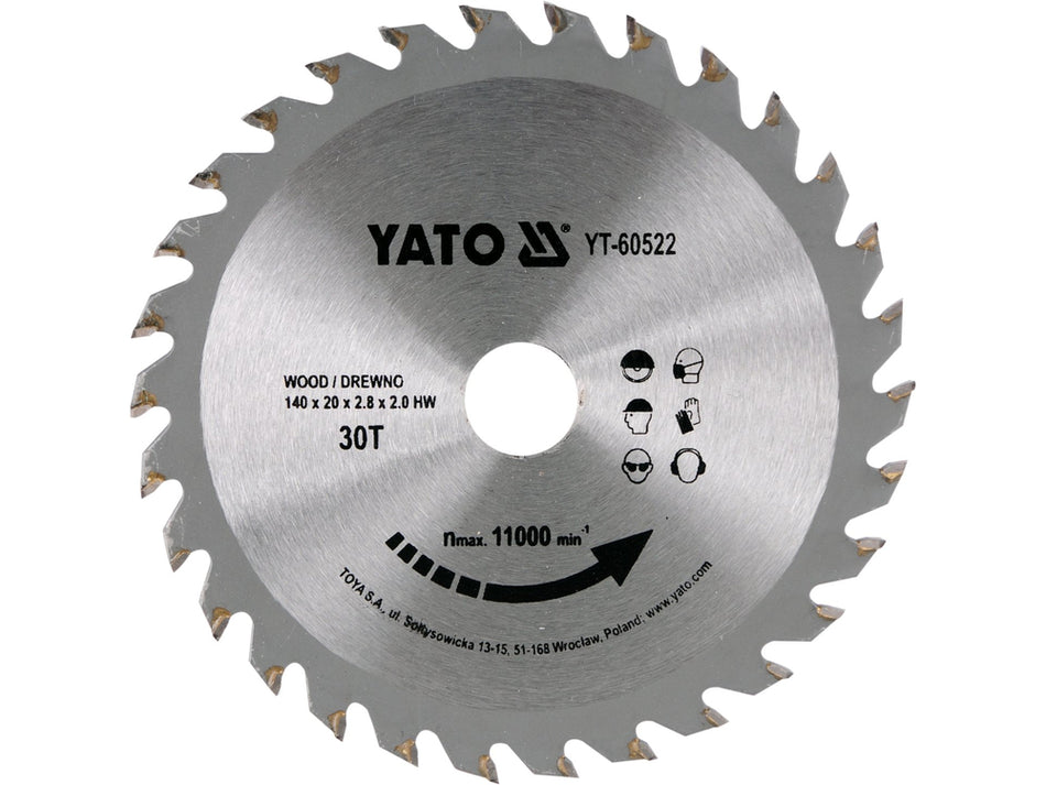 Disc circular pentru lemn 140x30T x 20 mm, taiere precisa