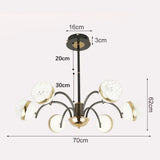 Lustra LED Hyla, 95W, 9500LM, 700x620mm, Negru+Auriu