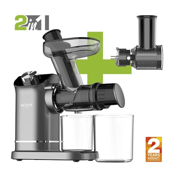 Storcător de Fructe și Legume cu Presare la Rece și Răzătoare Multifuncțională, 150W, Material Fără BPA, BÖHM BM1533SM