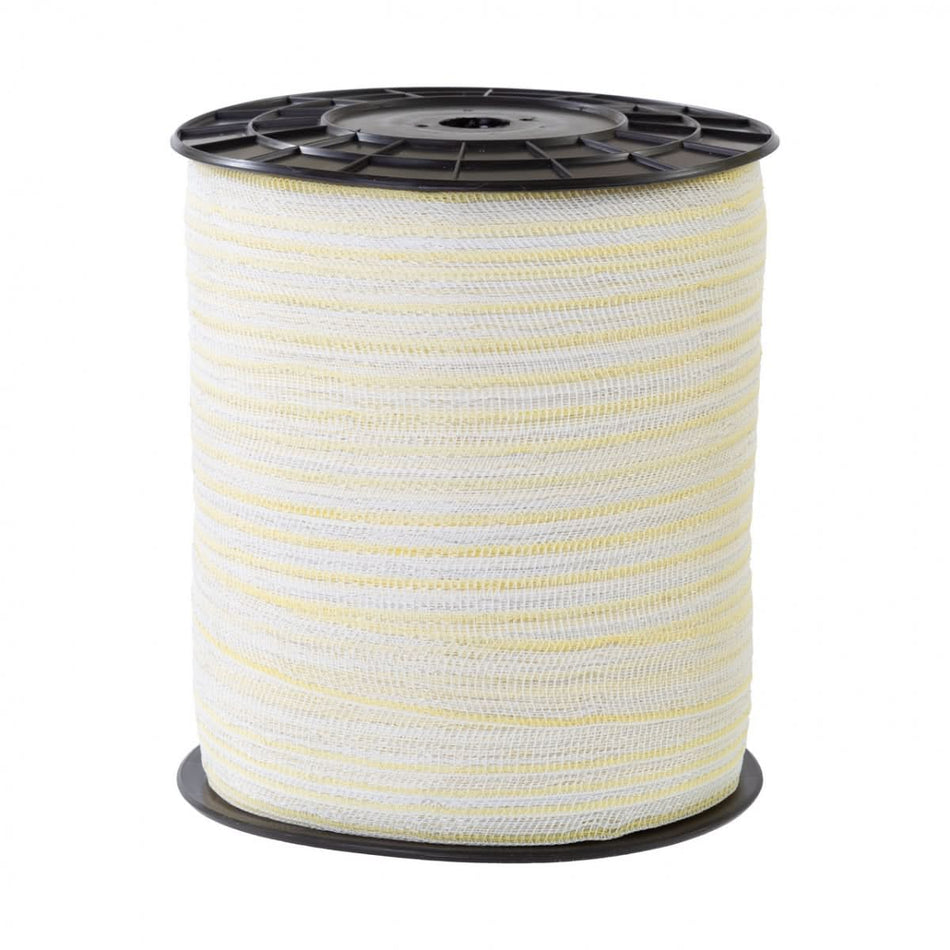 Bandă Gard Electric 40 mm, 500 m – Rezistență la Rupere 120 kg, Rezistență Electrică 0,38 Ω/m