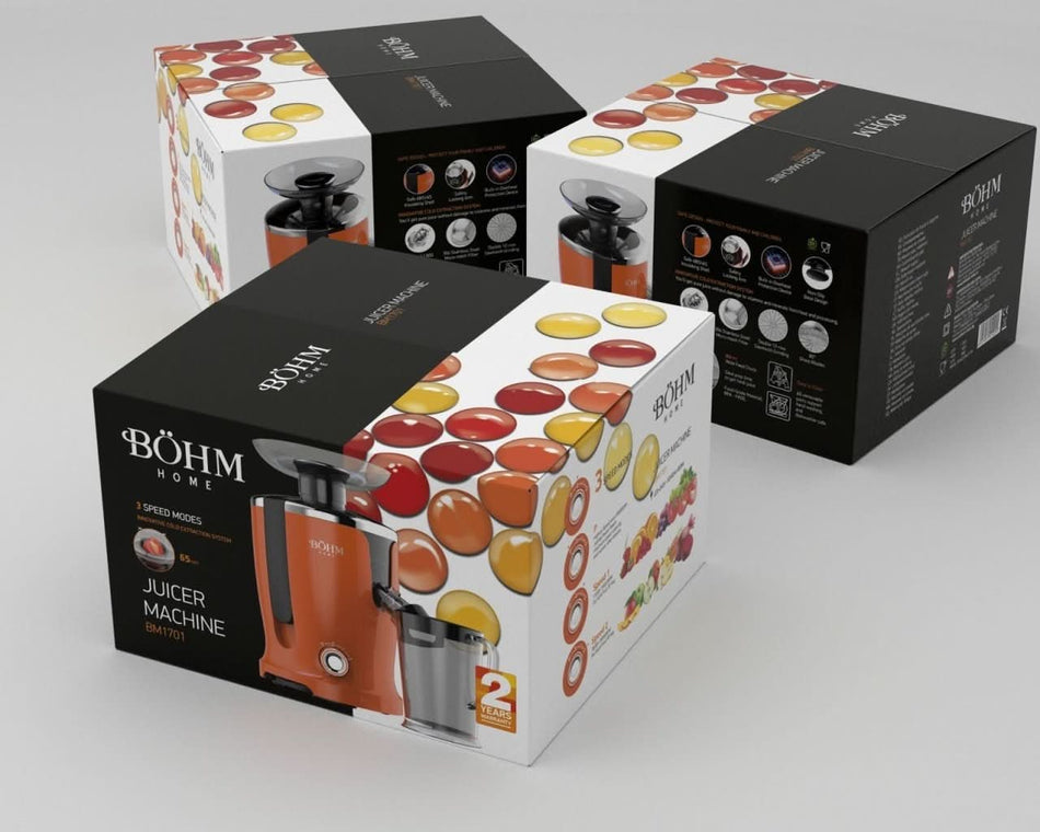 Storcator Fructe si Legume BÖHM BM1701, 600W, 3 Viteze, Tub 65 mm, Material Fara BPA