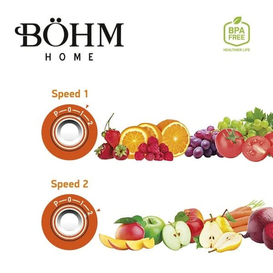 Storcator Fructe si Legume BÖHM BM1701, 600W, 3 Viteze, Tub 65 mm, Material Fara BPA
