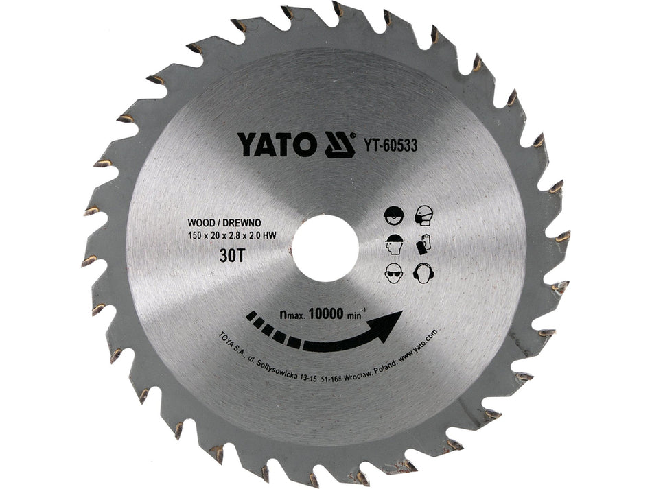 Disc circular pentru lemn 150x30T x 20 mm, taiere precisa