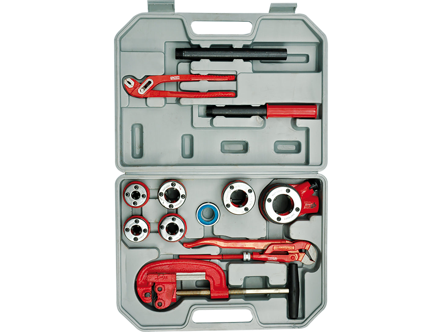 TRUSĂ FILIERE PENTRU ȚEVI, 12 PIESE, 1/4''-5/4''