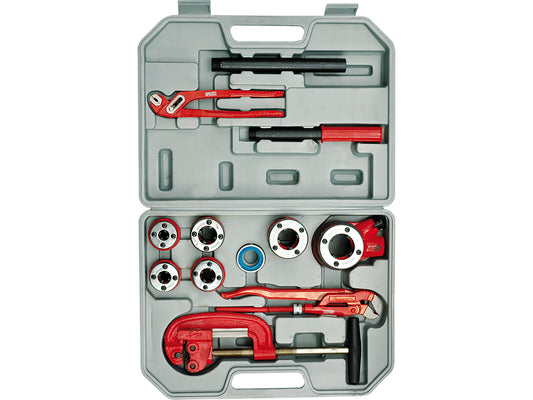 TRUSĂ FILIERE PENTRU ȚEVI, 12 PIESE, 1/4''-5/4''