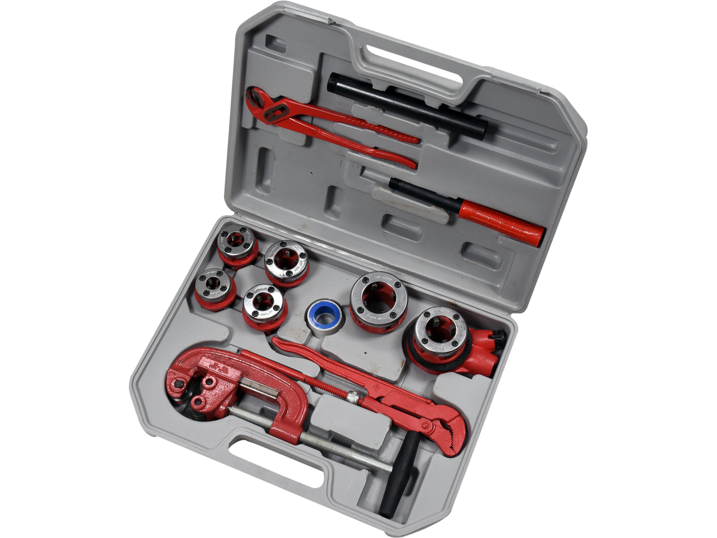 TRUSĂ FILIERE PENTRU ȚEVI, 12 PIESE, 1/4''-5/4''