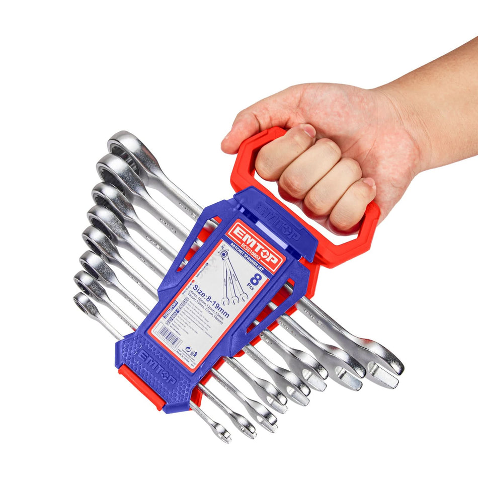 Set 8 Chei cu Clichet 8-19mm - ECSS10802, EMTOP