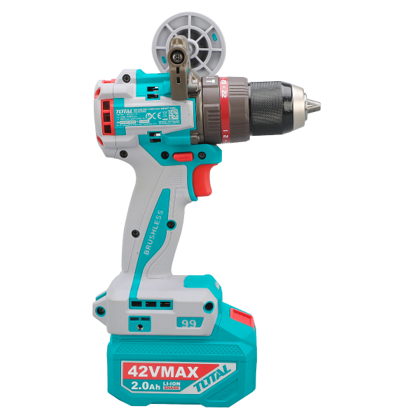 Masina de gaurit cu percutie TOTAL 42V, 99 Nm, 13 mm