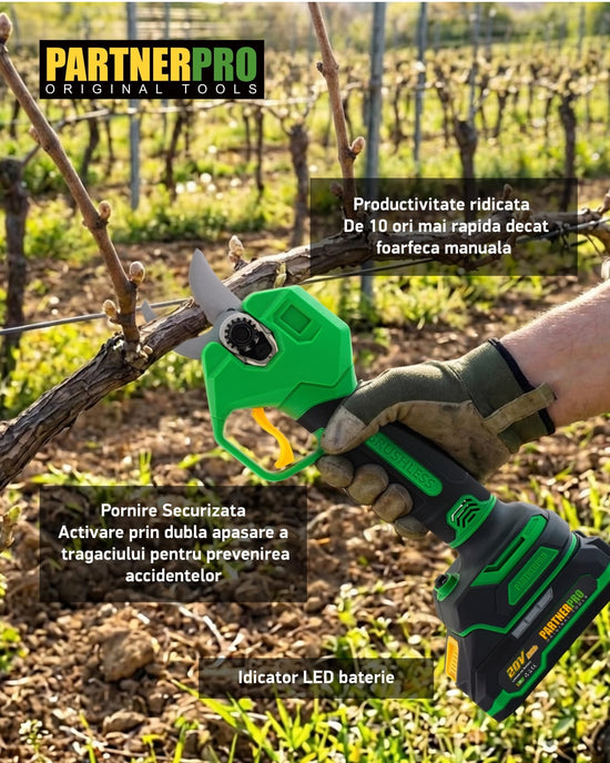 Foarfeca electrica PARTNERPRO PP-FE2A, 20V 2Ah, Brushless, 250 N