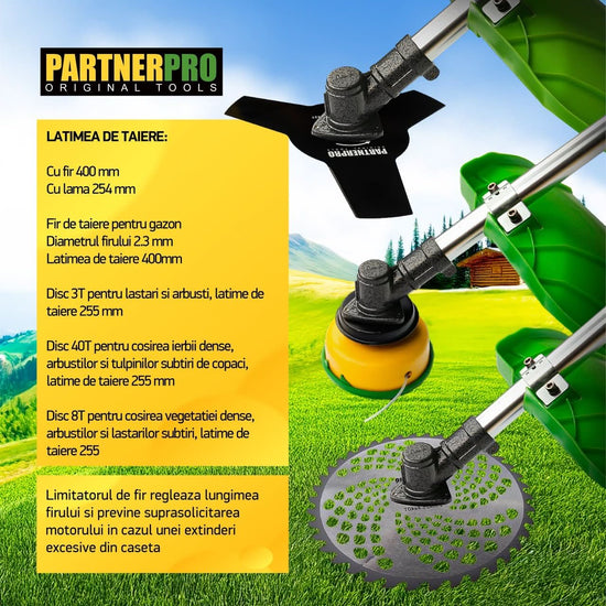 Motocoasa Benzina PartnerPro DX52E, 5.5CP, 2T, 10000 RPM, pentru iarba si tufis