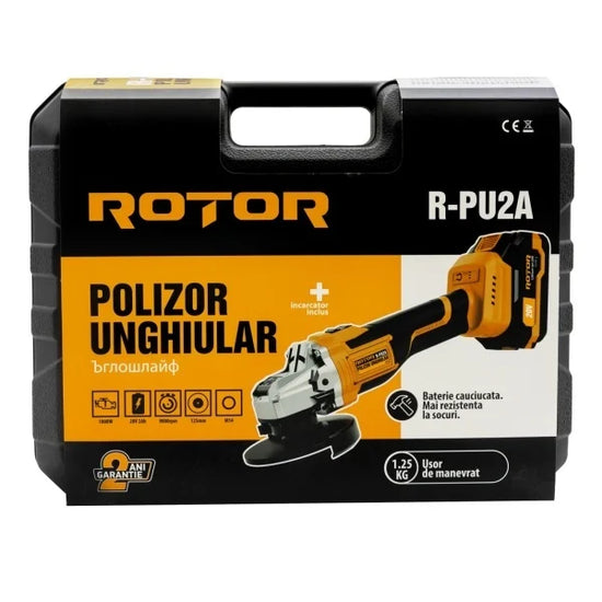 Polizor Unghiular cu Acumulator ROTOR RAG-2.6A, 21V, 125 mm