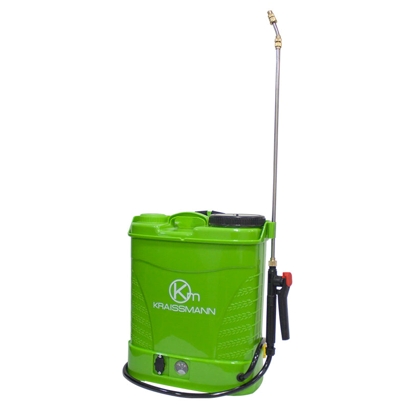 Pompa de stropit Brillo, 12L, cu baterie si manometru, lance inox si set diuze