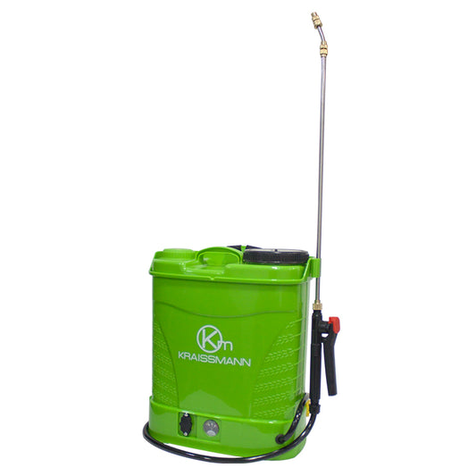 Pompa de stropit Brillo, 12L, cu baterie si manometru, lance inox si set diuze