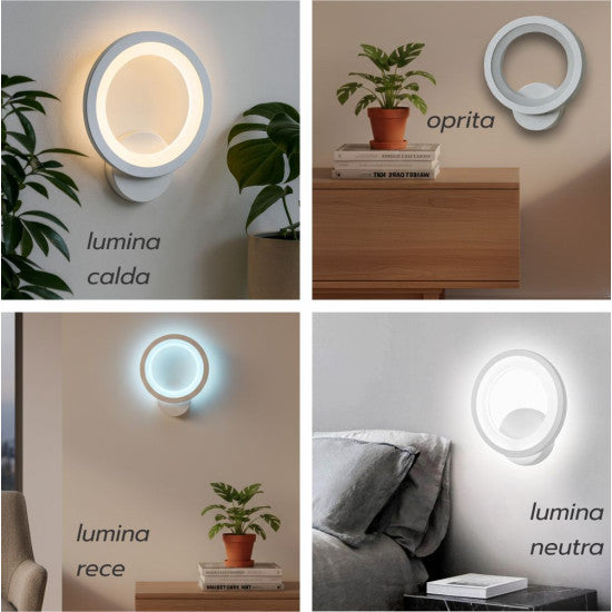 Aplica LED Cybele ajustabila, 18W, 1400 lm, 190x190x40 mm