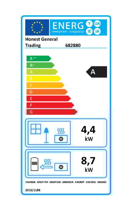Semineu pentru incalzire centrala Evotools 13.1 kW, boiler 16L, randament 74.7%, certificat EcoDesign, suprafata incalzita 91.7 m²
