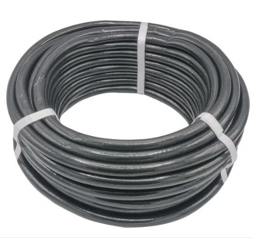 Furtun gaz PVC flexibil cu insertie textila, 8mm, 45m, negru – rezistent si sigur