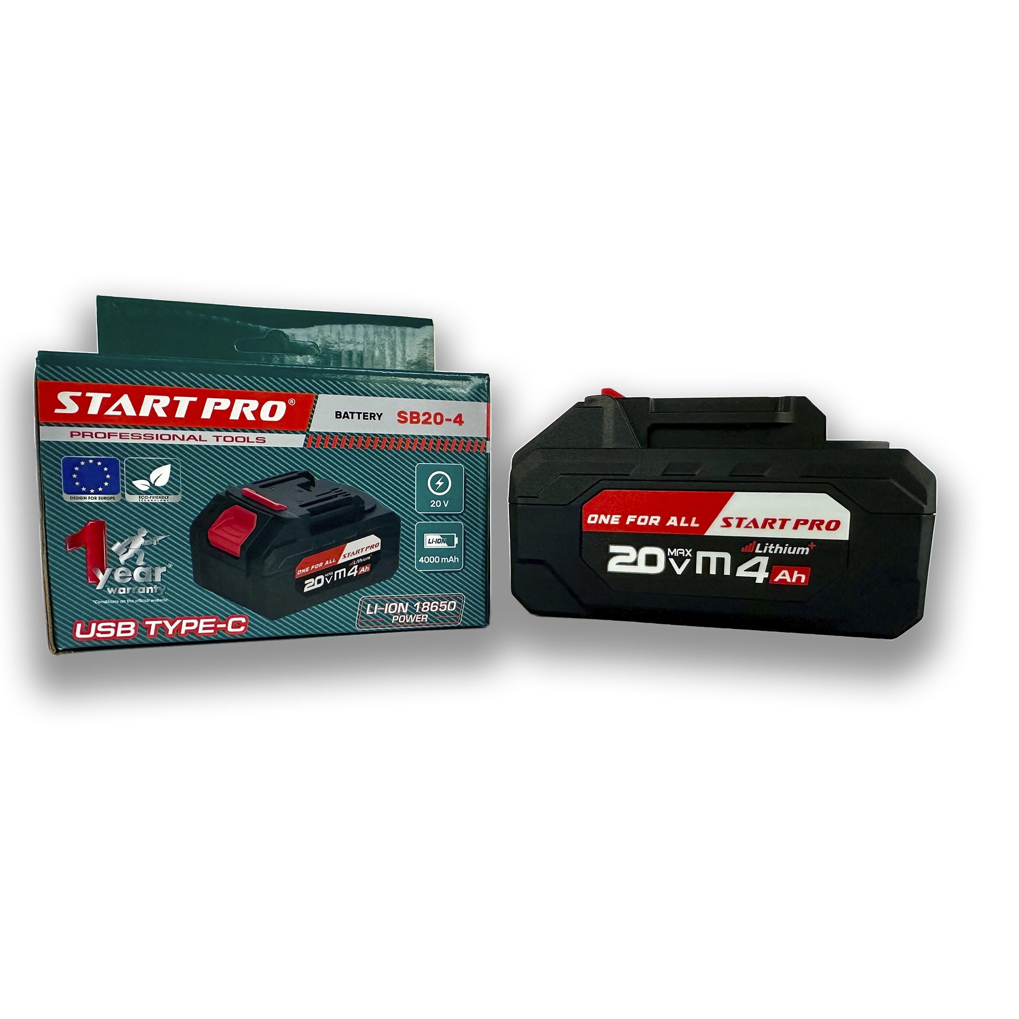 Acumulator Profesional StartPro SB20-4, 20V, 4Ah, Li-Ion