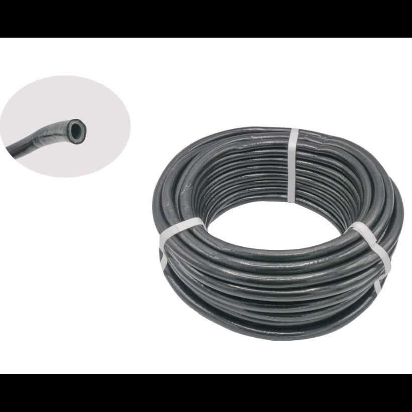 Furtun gaz PVC flexibil cu insertie textila, 8mm, 45m, negru – rezistent si sigur