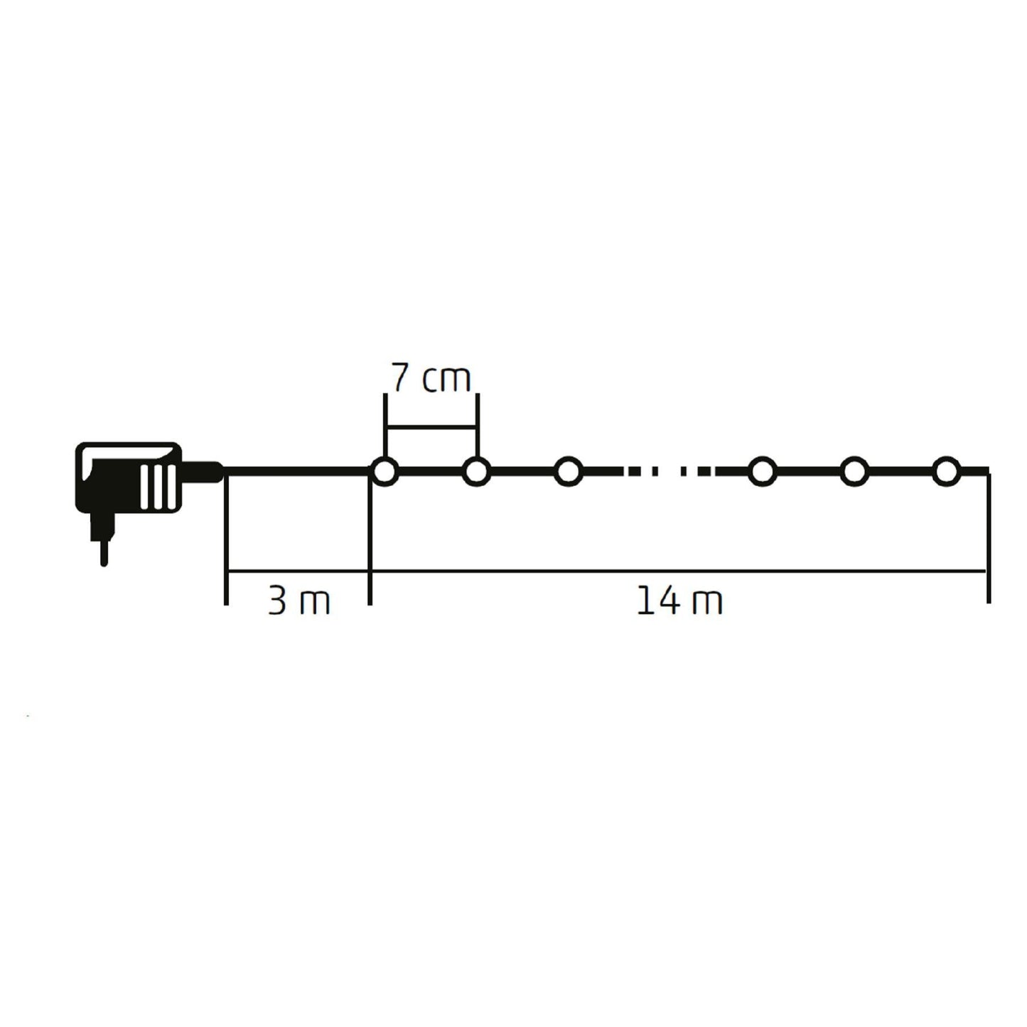 Ghirlandă Luminoasă cu 200 LED-uri Alb Cald/Alb Rece, 5 Funcții, Adaptor IP44