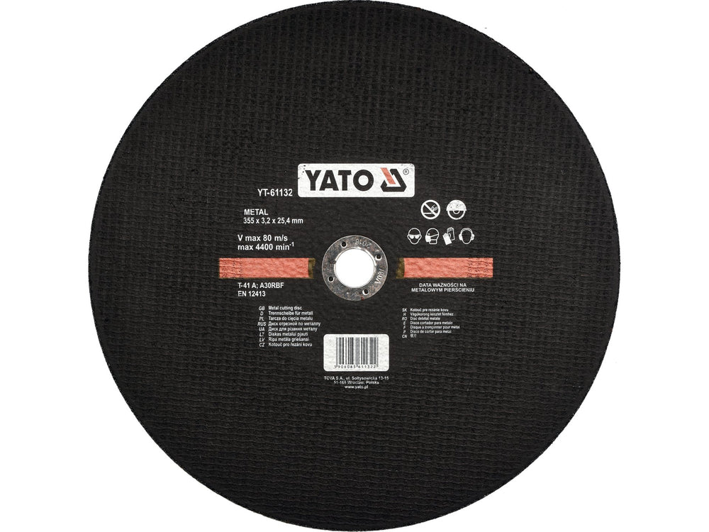 Disc corindon pentru debitat metal si otel 355x3.2x25.4 mm, compatibil YT-82180 Yato YT-61132 - imagine produs 1
