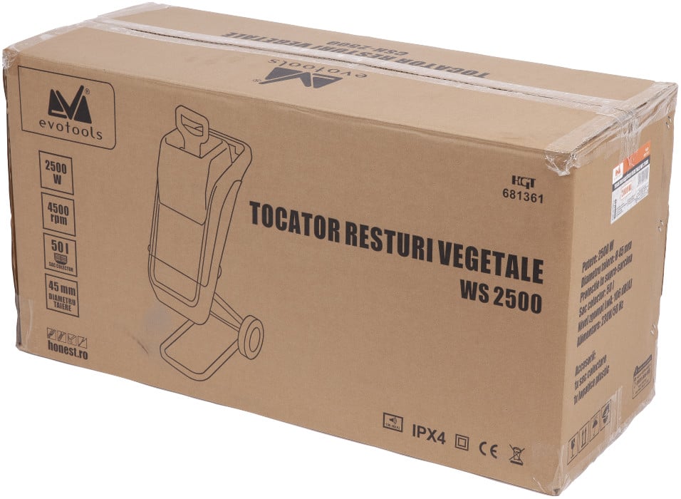 Tocator Resturi Vegetale EVOTOOLS WS2500, 2600 W, 45 mm