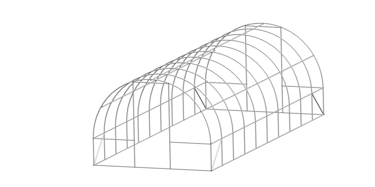 Solar gradina 10x3x2 m ZEP PRO, folie polietilena 180 g/mp, structura otel galvanizat, rezistent UV