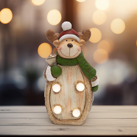 Figurina Ceramica cu Globuri EVA Iluminate, 4 LED-uri Alb Cald, Alimentare LR44, Decor Interior – KDC 17