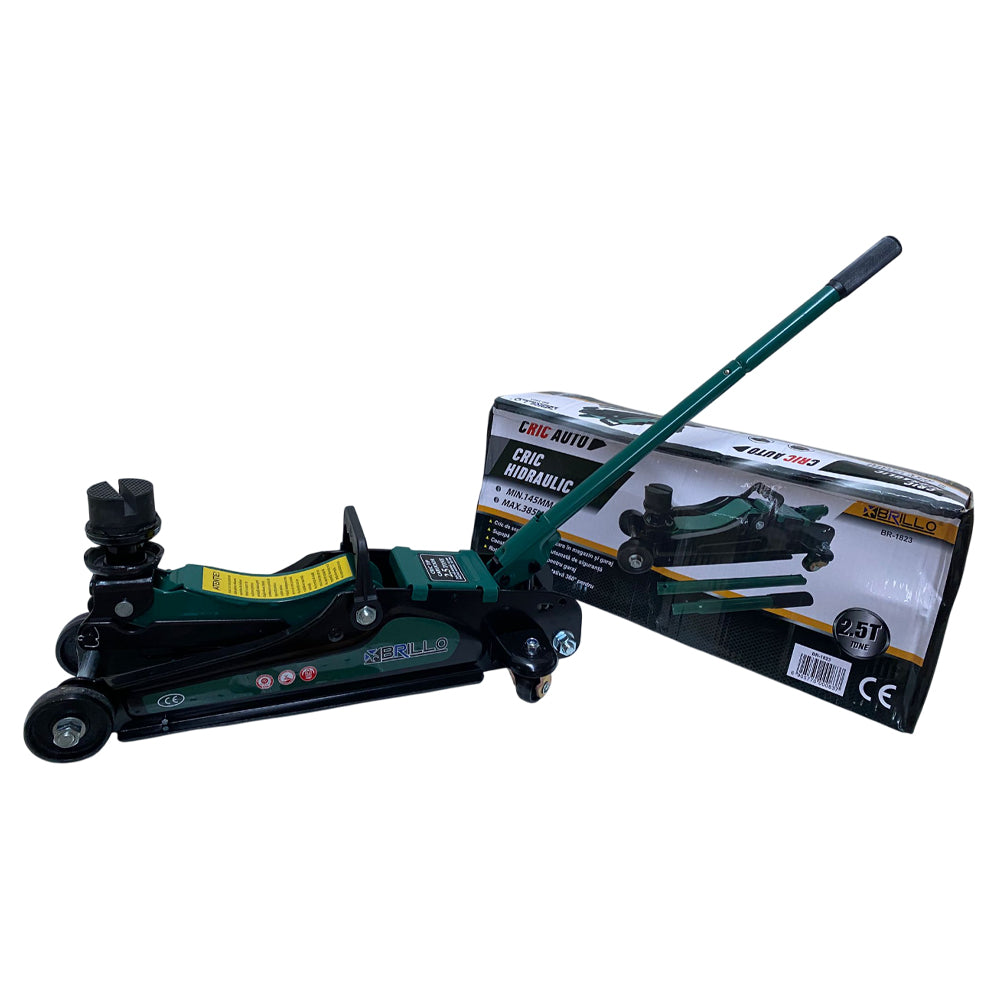 Cric hidraulic tip crocodil Brillo, 2.5 tone, otel rezistent, cu roti pivotante