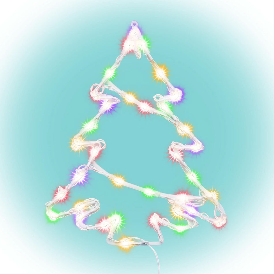 Brad LED Fereastra KID502M, 35 LED Multicolore, Timer 6h/18h, Interior si Exterior