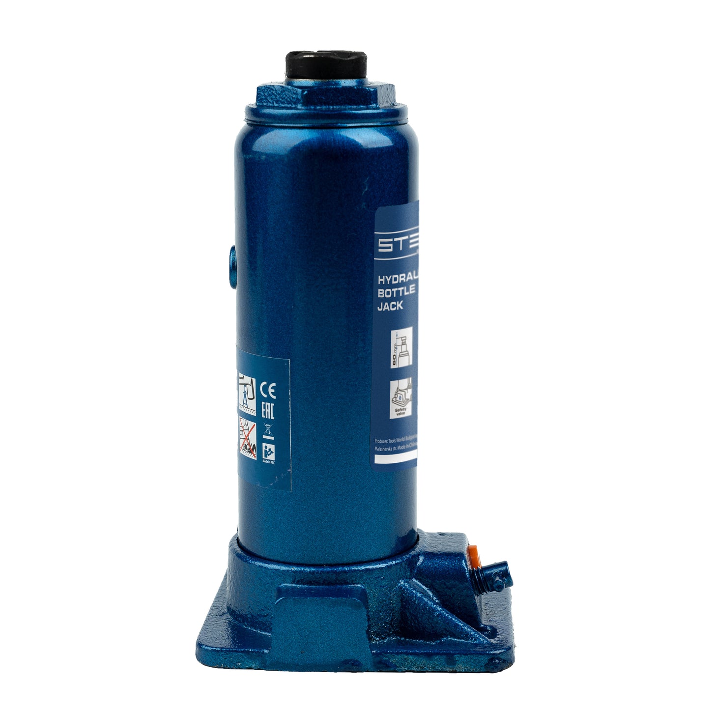 Cric hidraulic auto tip butelie Stels 4T, H 194–372 mm, cu trusa din plastic