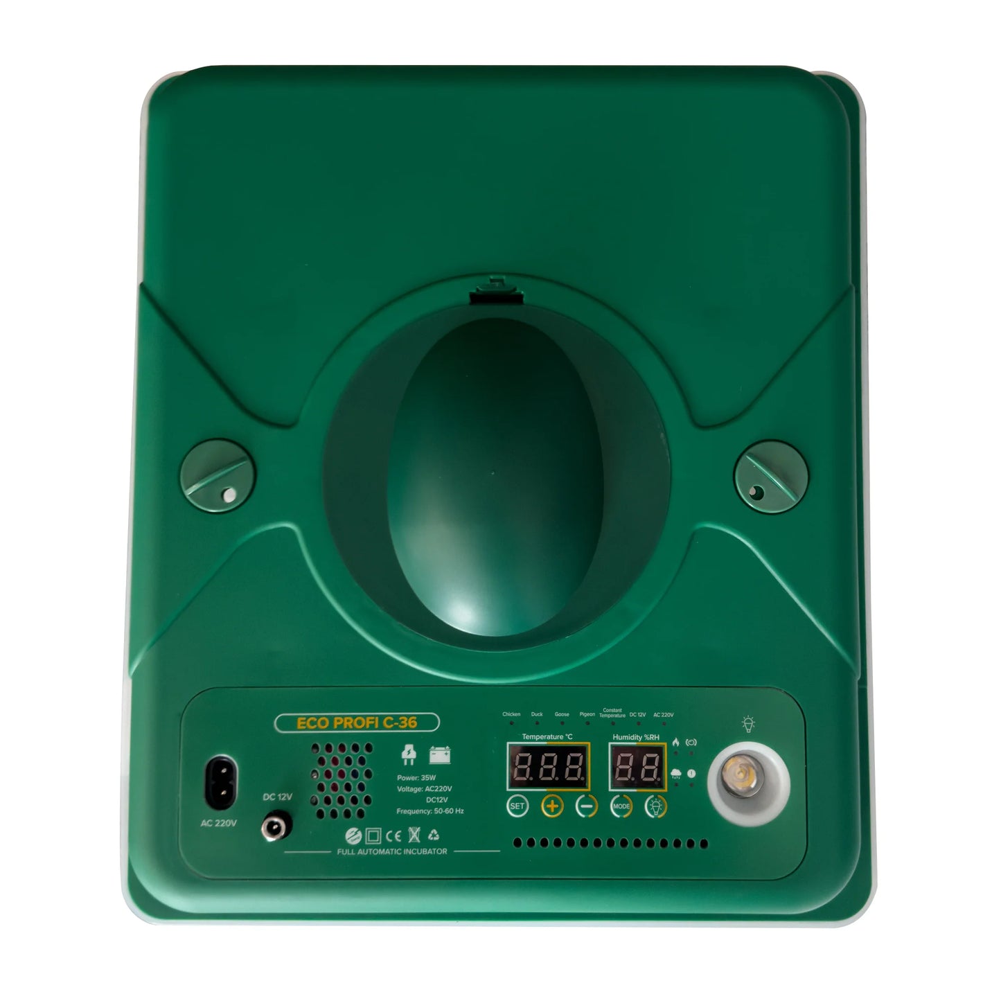 Incubator automat ZEP ECO PROFI C-36 pentru oua, 36 oua gaina, consum redus, control digital, intoarcere automata