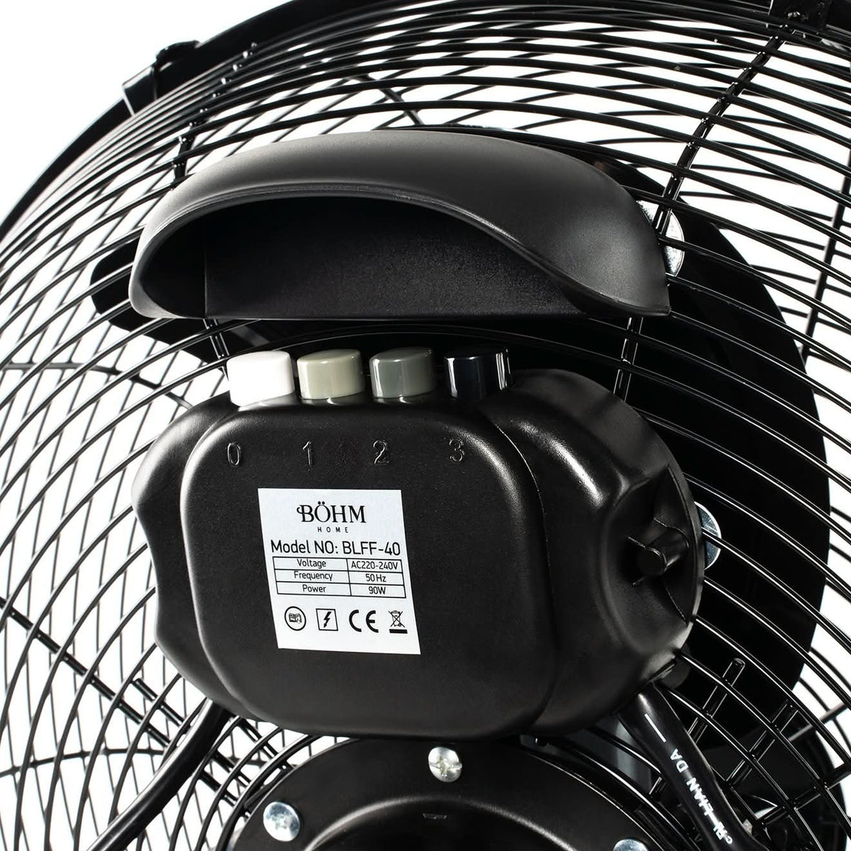 Ventilator de Podea BOHM BLFF-40, 16 Inch, 90W, 3 Viteze, Pale Aluminiu
