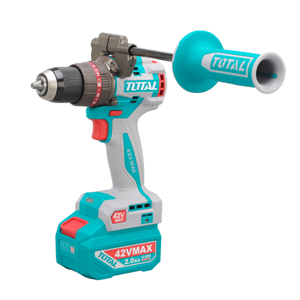 Masina de gaurit cu percutie TOTAL 42V, 99 Nm, 13 mm