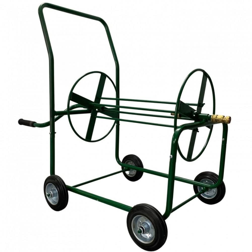 Carucior tambur furtun gradina VivaTechnix Premium VMD-1056, 4 roti, capacitate 100 m, fabricat in Romania