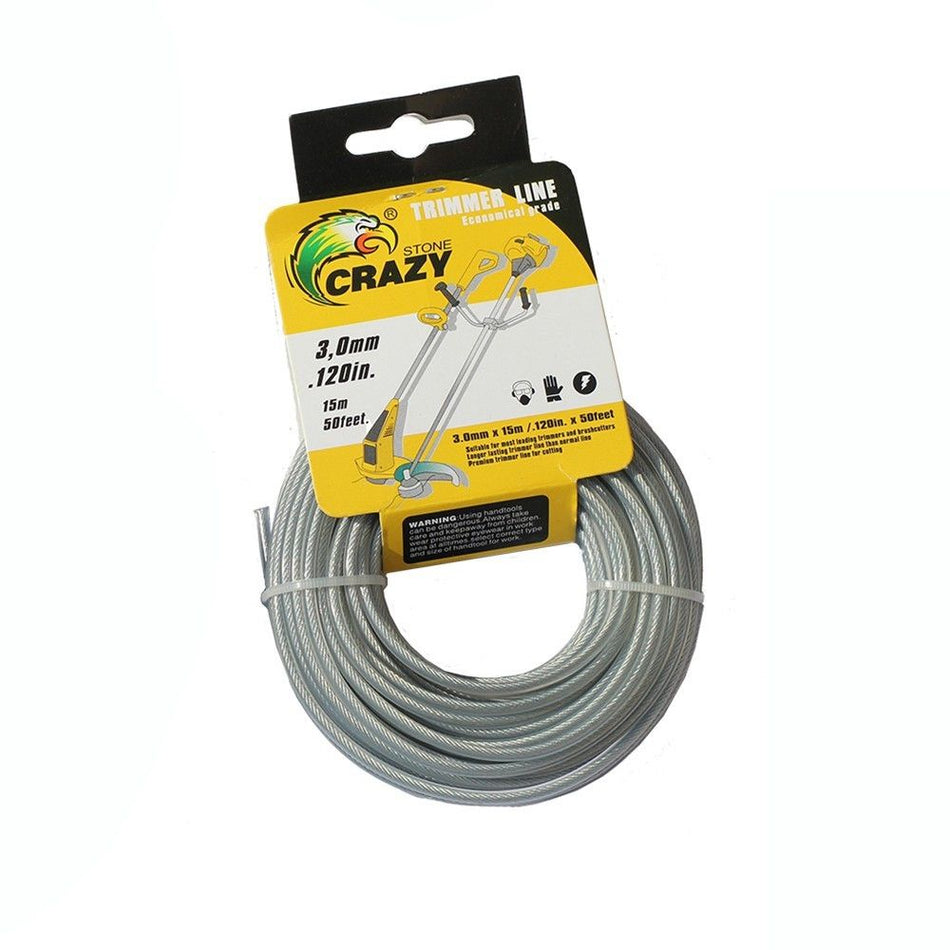 Fir motocoasa cu insertie otel 2.4mm x 8m, rezistent si durabil, pentru iarba si arbusti