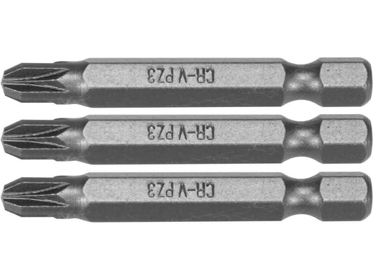 Set 3 biti Sthor 1/4'' PZ3 x 50 mm, pentru surubelnita si autofiletanta