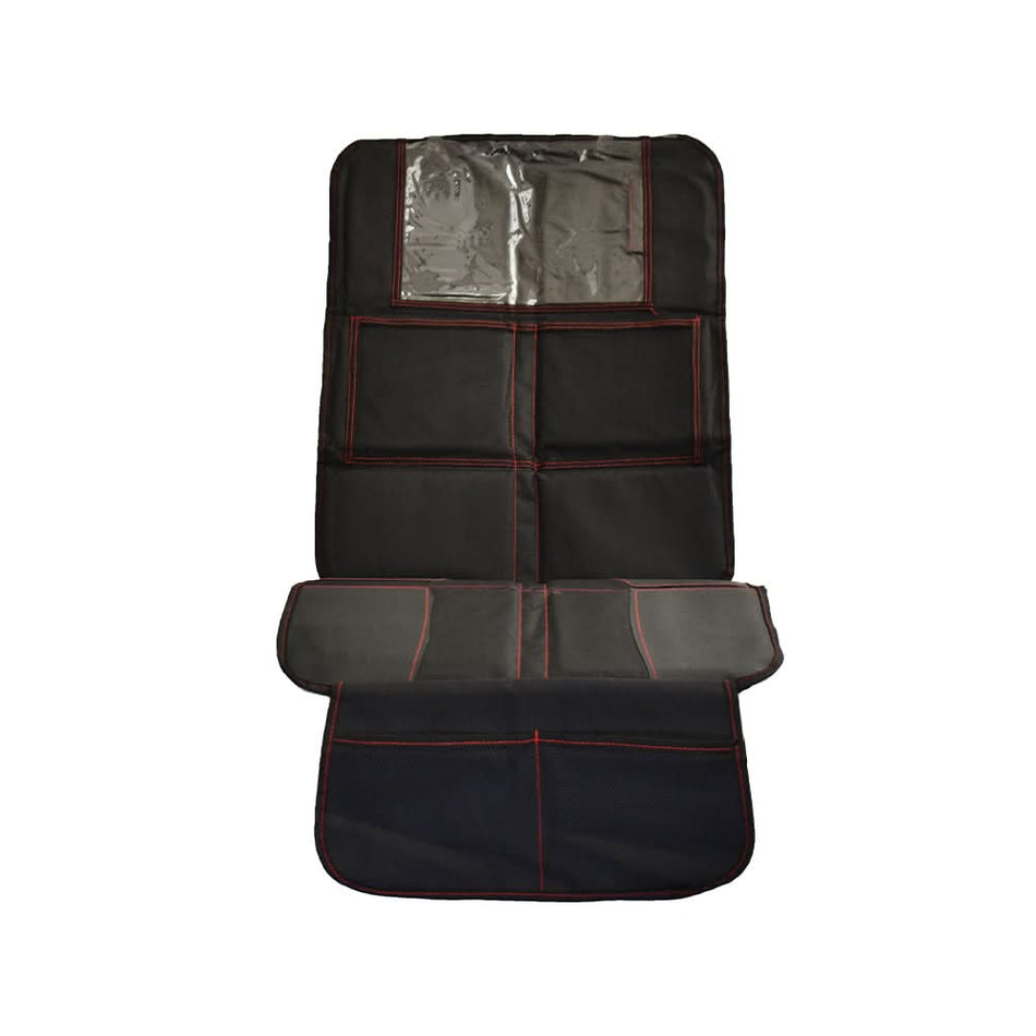 Husă de protecție scaun auto copii MEGA DRIVE 24306, buzunar tabletă și compartimente depozitare, 104x48 cm