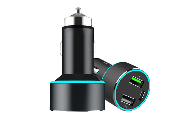 Încărcător Auto Mega Drive 02782 cu 3 Porturi USB (QC3.0, USB 2.4A, USB Type-C) - 42W