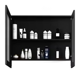 Set Baie NOVA Negru 100x50x15 cm, Oglinda LED, Lavoar Piatra Sinterizata