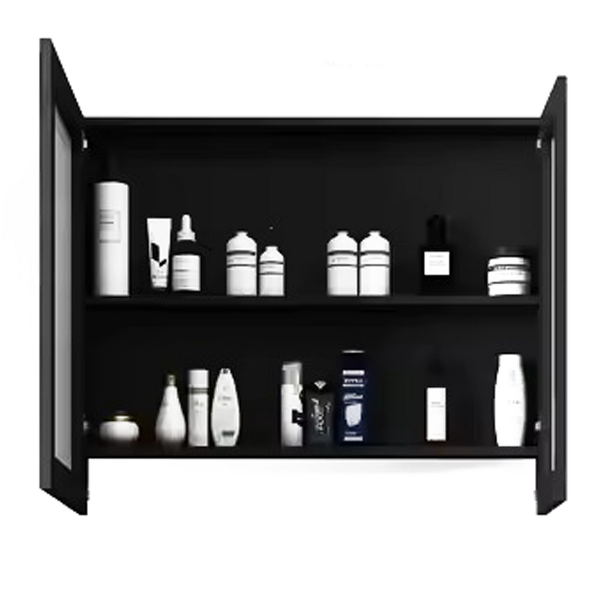 Set Baie NOVA Negru 100x50x15 cm, Oglinda LED, Lavoar Piatra Sinterizata