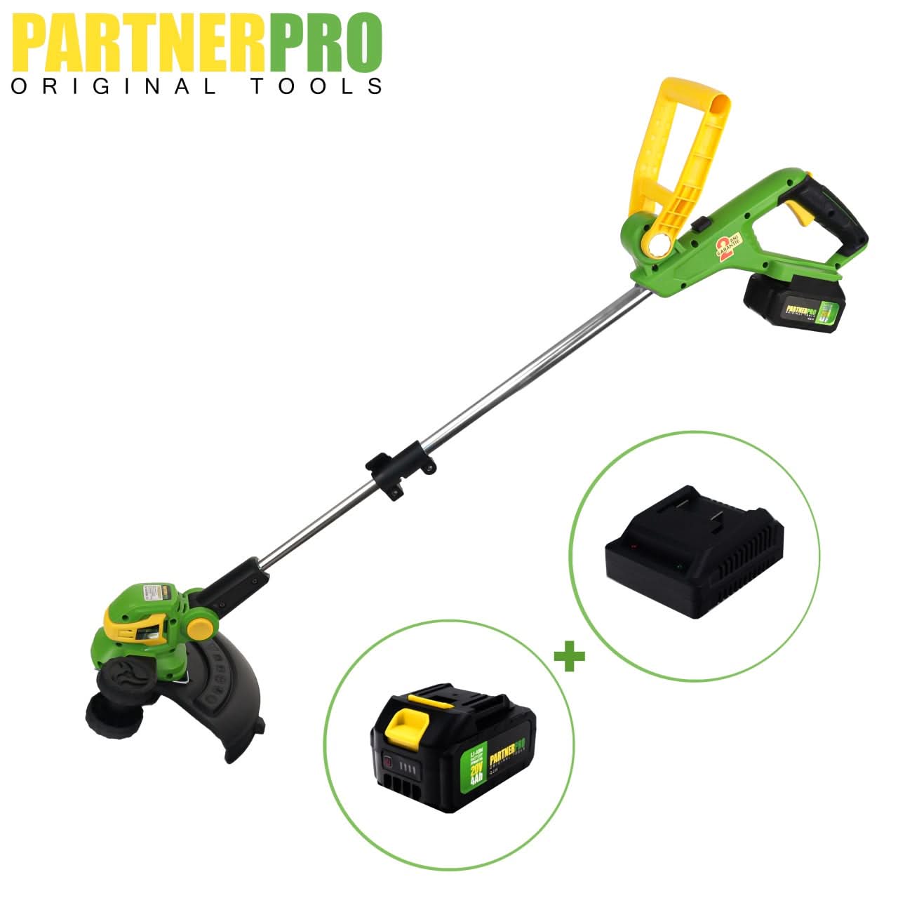 Trimmer pe Acumulator PARTNERPRO PP8A227, 20V, 8000 RPM, 12" (300 mm) Lățime Tăiere, Tija Reglabilă - Ideal pentru Îngrijirea Grădinii