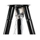 Gratar pe trepied cu vatra, otel, diametru gratar 49 cm, reglabil 30–67 cm, finisaj smalt portelanat, crom, 70x70x152 cm