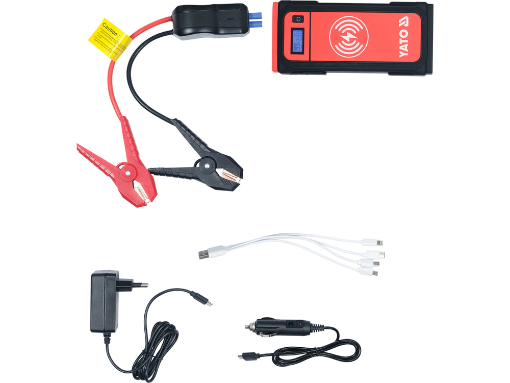 Acumulator extern portabil 16000mAh cu functie booster, incarcare wireless, lanterna SOS, pentru motoare benzina si diesel si dispozitive mobile