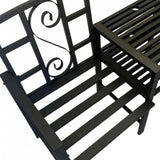 Set mobilier gradina VivaTechnix VMD-1046, masa si 2 scaune, otel, negru mat, cu orificiu umbrela
